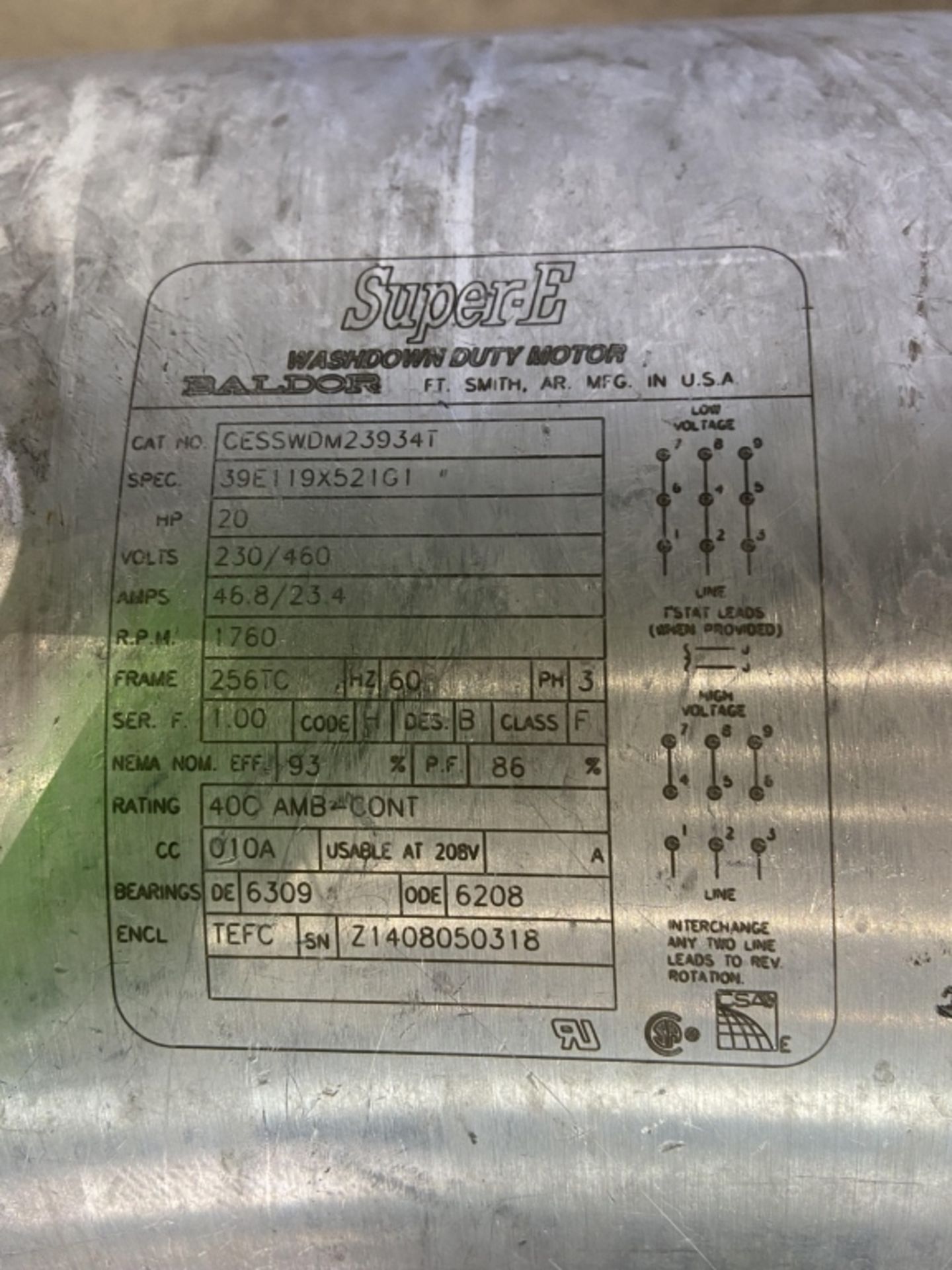 2014 SPX 20 hp Positive Displacement Pump,M/N 220 U2, S/N 1000002900840, with Baldor 1760 RPM Motor, - Image 6 of 7