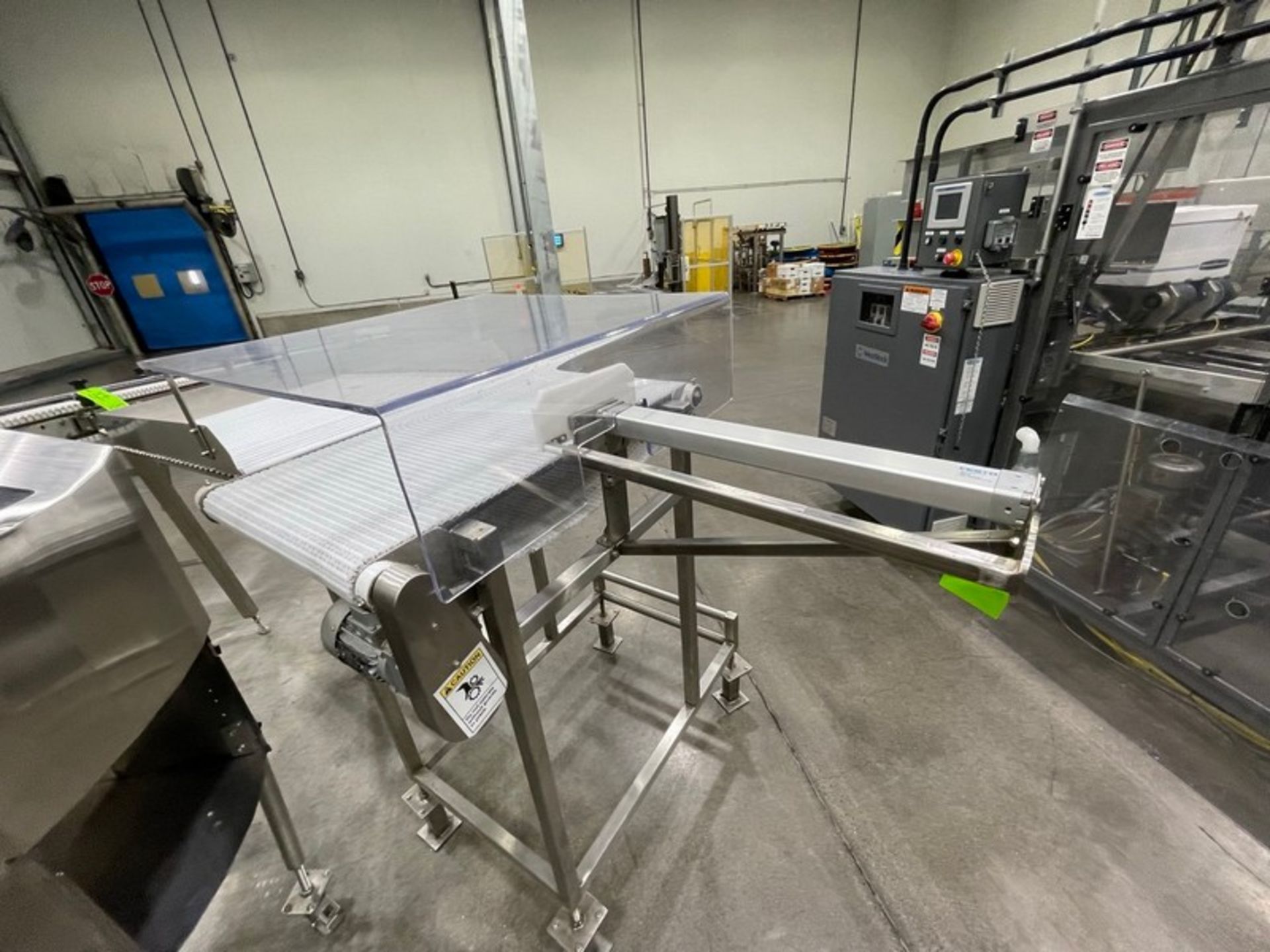 CASE REJECT STATION WITH PNEUMATIC PUSH ARM,APPROX. 35" L X 20" W PRODUCT CONVEYOR, 10" W REJECT ( - Image 2 of 7