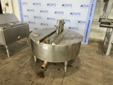 Aprox. 90 Gal. S/S Single Wall Balance Tank,with Aprox. 3" Clamp Type Bottom Discharge (INV#87484)(