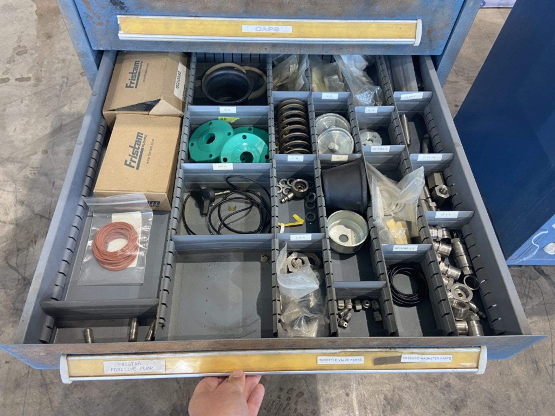 Vidmar Parts Cabinet with Contents,Includes Pump Parts, Cabinets, Gaskets, & Other Parts--See - Image 6 of 10