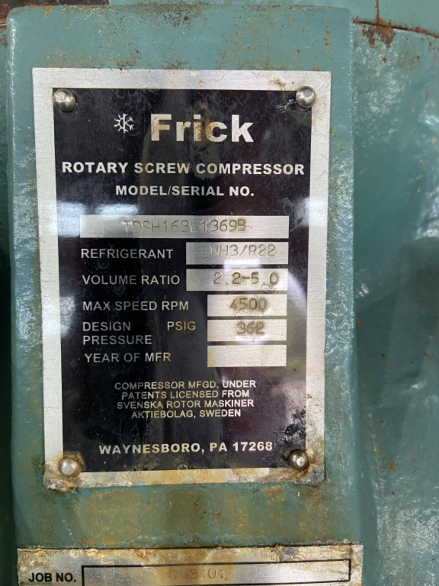 Frick 200 hp Rotary Screw Compressor,M/N RWB II 76, S/N S0199HFMPTHAA3, with Quantum HD - Image 5 of 15