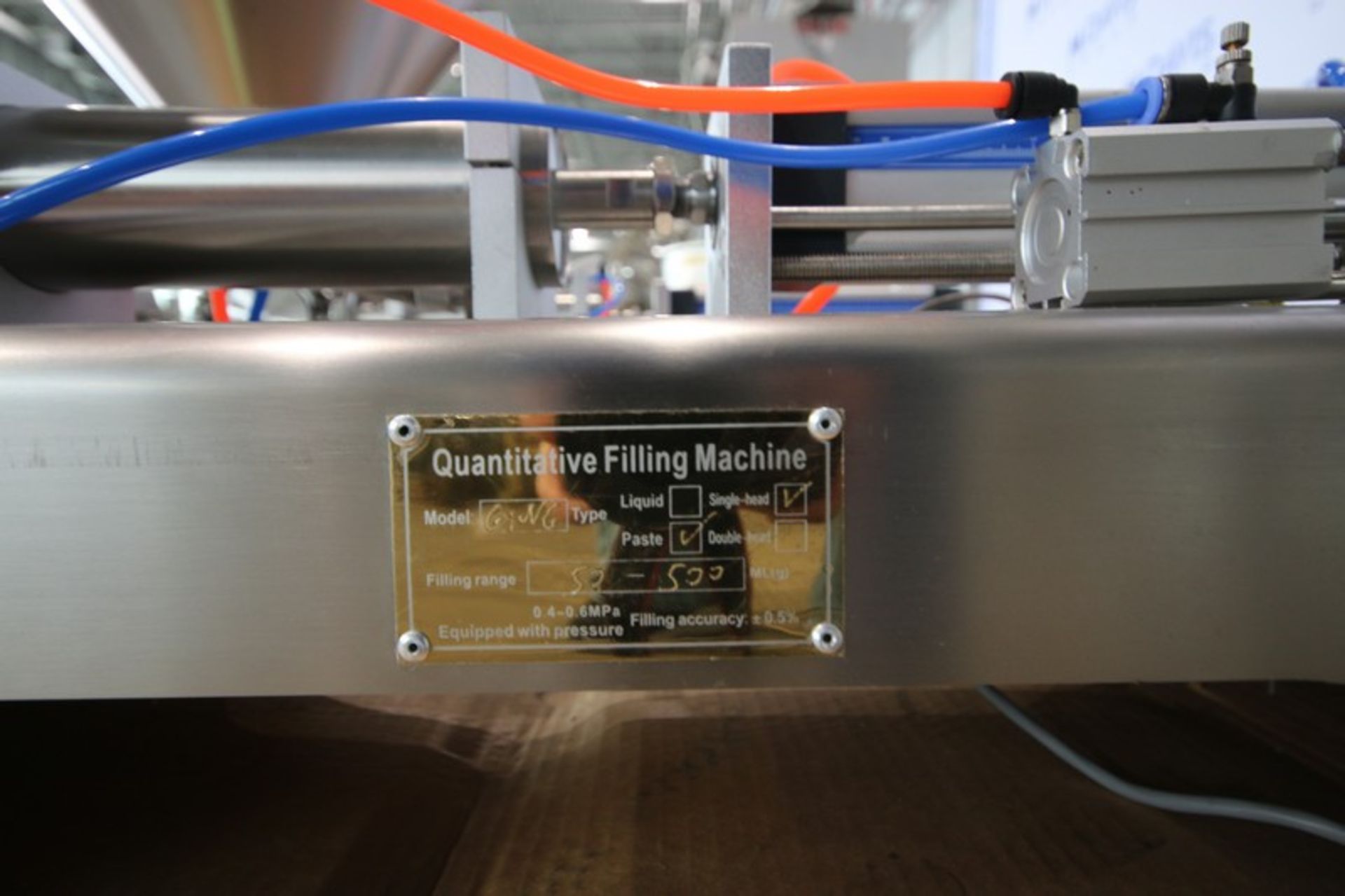Quantitative Single Piston Filling Machine,M/N G46, Filling Range: 50-500 ML (g), with S/S Infeed - Image 6 of 7