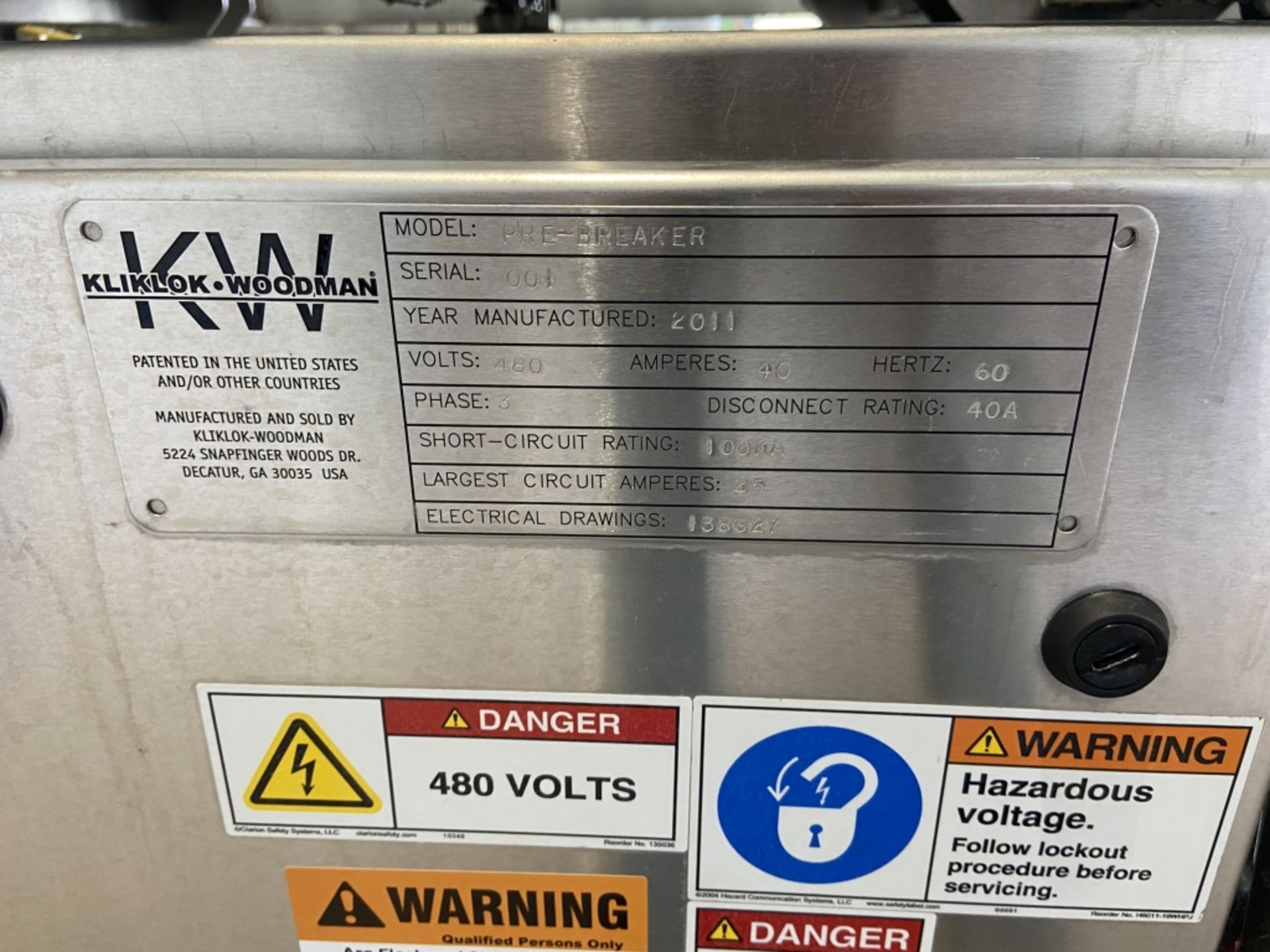 2011 Kliklok Flange Pre-Breaker,S/N 001, 480 Volts, 3 Phase, with Controls (NOTE: Missing Some PLC - Image 10 of 14