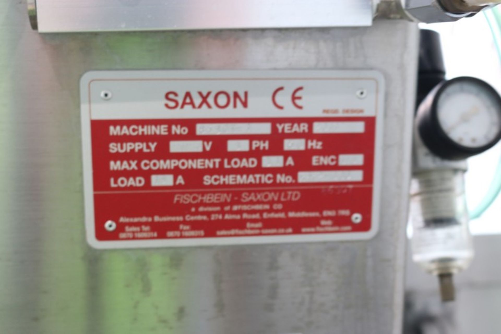 2011 Saxon Sealer,M/N 86307-1, 220/230 Volts, 3 Phase, with Aprox. 6" W Belt, Mounted S/S Frame ( - Image 6 of 9