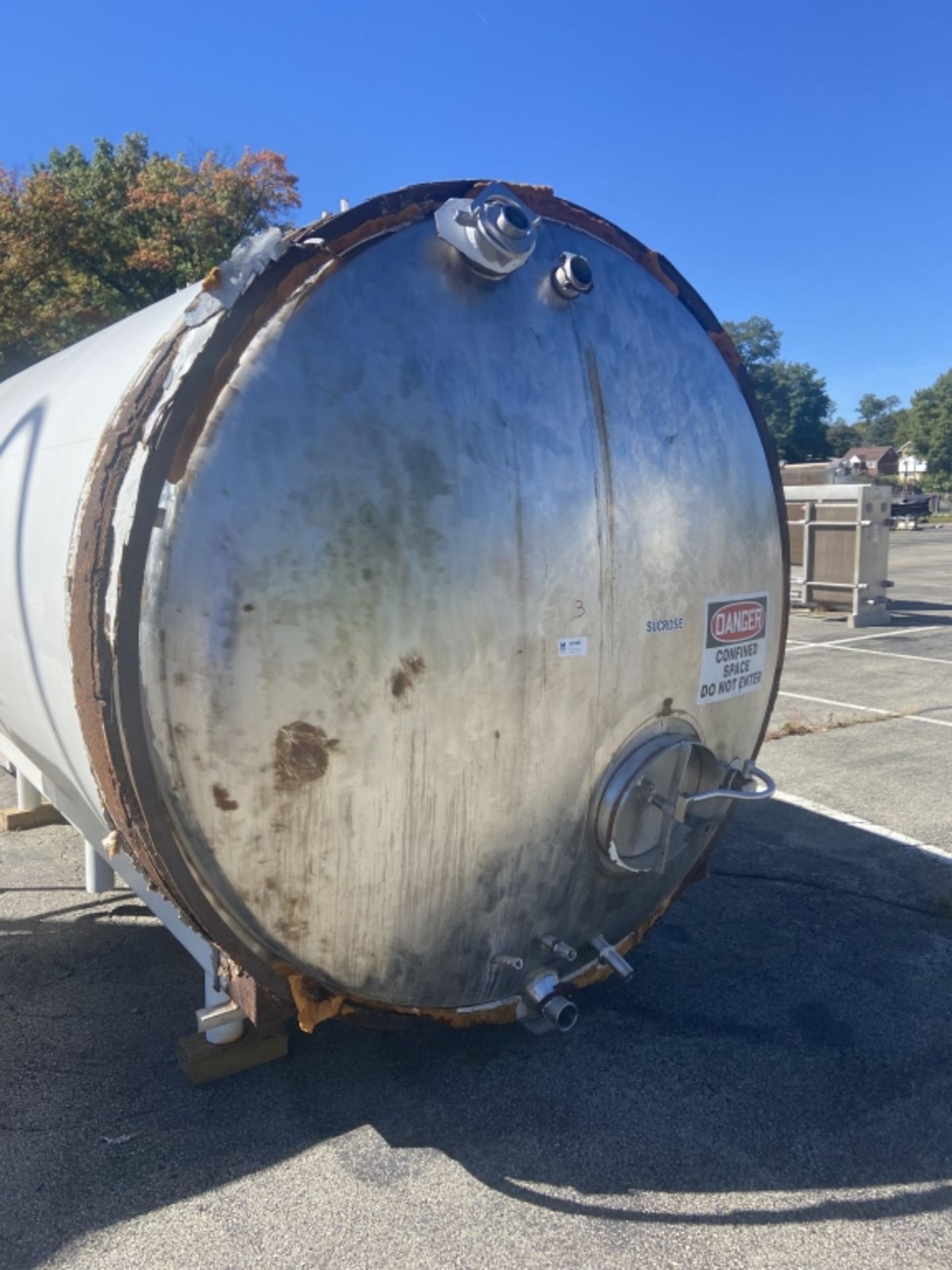 APV CREPACO 6,000 GALLON HORIZONTAL SUCROSE TANK,S/N G-1155, INTERNAL TANK DIMS.: APROX. 188" L X - Bild 9 aus 11