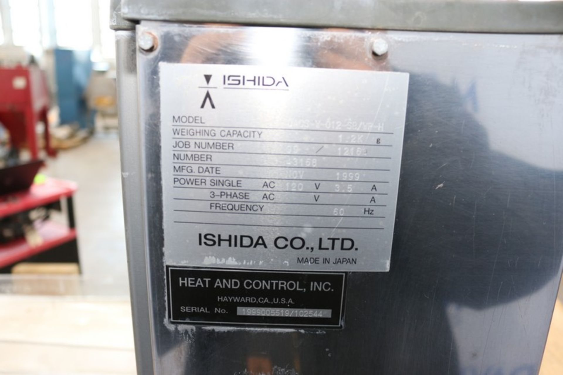 Ishida Check Weigher, M/N DACS-W-012-SB/WP-H, Weighing Capacity 1.2 K, 120 Volts, 3 Phase, with - Image 6 of 6