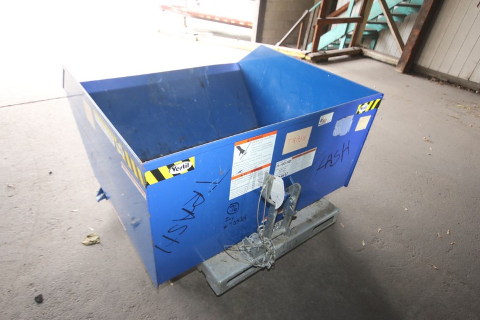 Vestil Portable Dump Hopper, 4' W x 47" L x 23"H (INV#70524)(Located at the MDG Showroom –