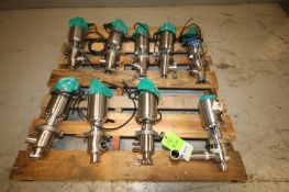 Lot of (9) Tri Clover 1.5" 2 Way S/S Air Valves, Model 761, with Teflon Inserts, CT (INV#88539)(