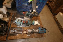 Pallet of Assorted Pumps and Drive Motors,Includes S/S 2" High Shear Pump, Waukesha 030 Positive