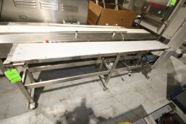 104" L x 12" W x 34" H S/S Belt Conveyor with 110V Drive Motor Mounted on Casters, (INV#66175) (