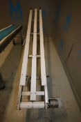 Lot of (2) 10' x 9' 5" L x 12" W Inclined S/S Belt Belt Conveyor Sections, (1) with Belt, both
