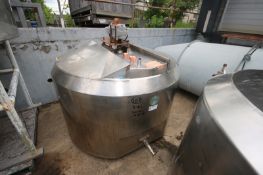 Cherry Burrell 300 Gal. Hinged Lid Jacketed S/S Mix Tank, M/N WPT, S/N 300-56-3753, with Bottom