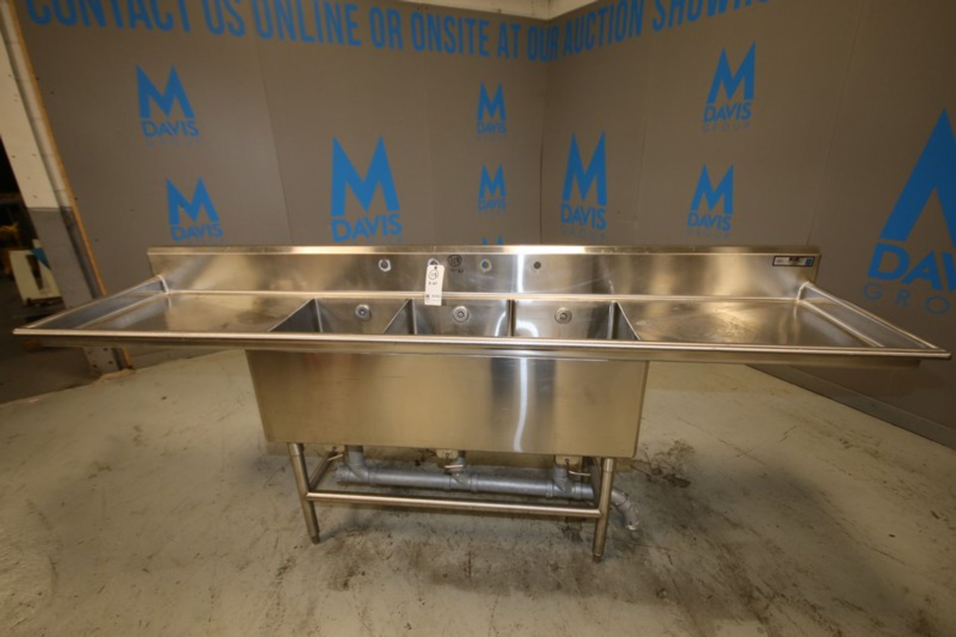 RSI 105" L x 26" W x 42" H Triple Bowl S/S Sink (INV#81451)(Located @ the MDG Auction Showroom in