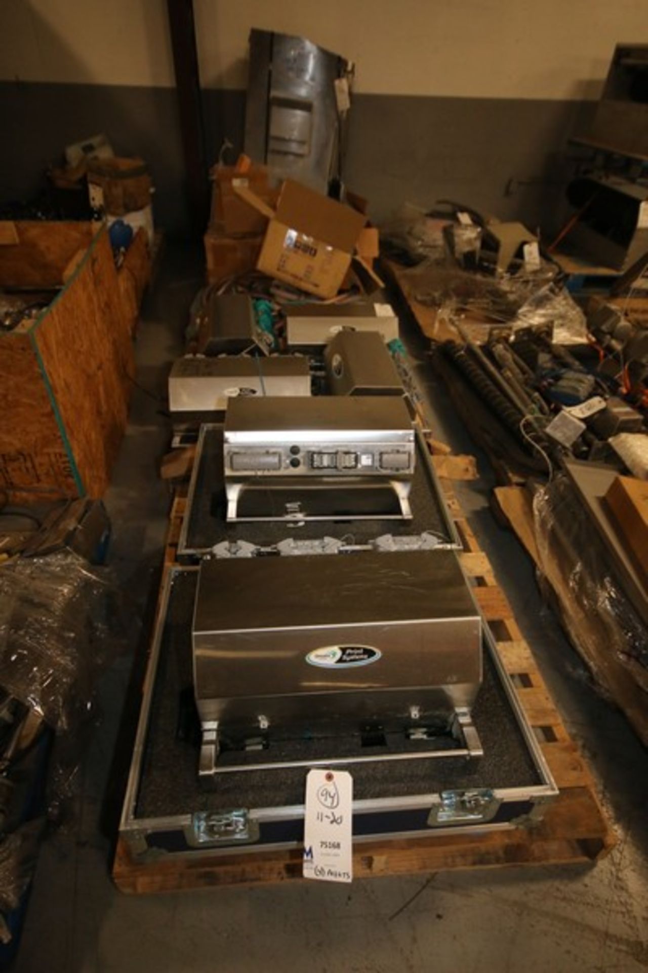 (5) Pallets of Assorted Dimatix Print System Parts Includes (6) Heads, Control Cabinet, Computer