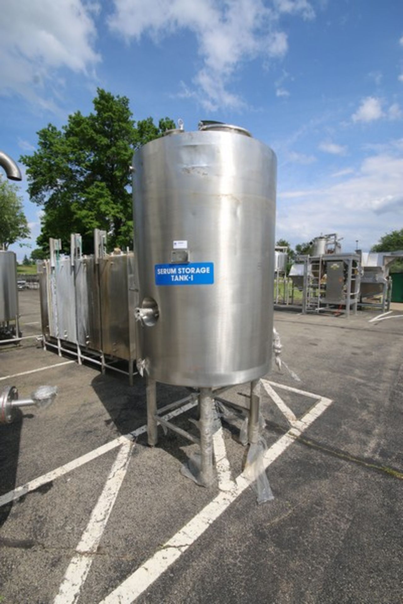 2013-2014 ABC Process Solutions 1,000 LTRS S/S Vertical SERUM Tank, MOC: AISI 316, Job No.: SST-