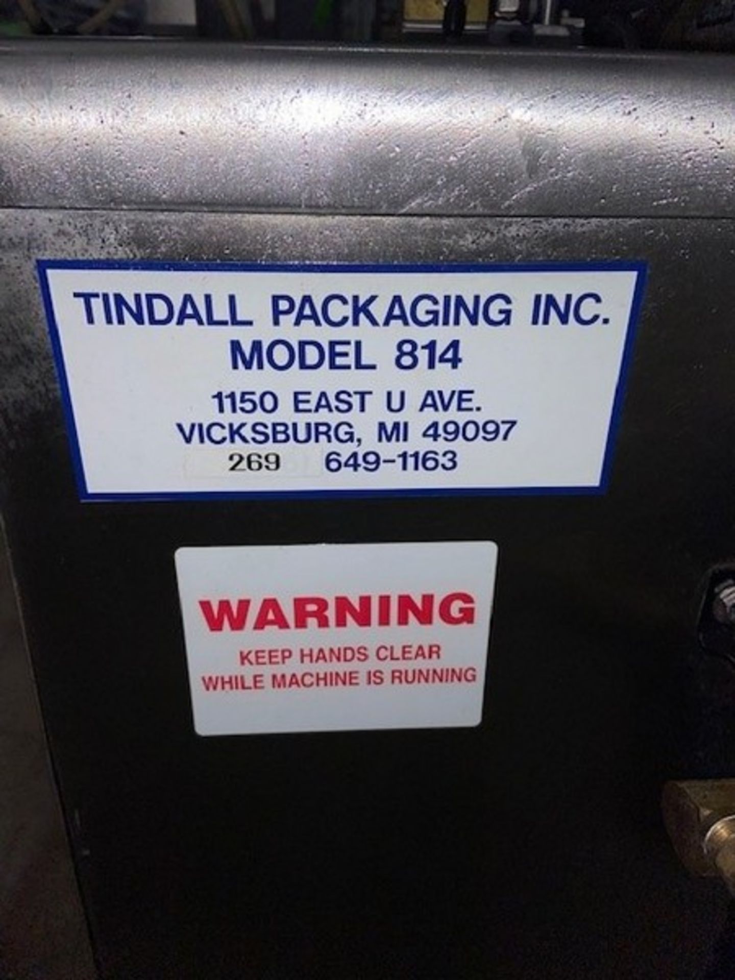 Tindall Packaging Inc. Automatic Ice Cream Pint Filler, M/N 814, with S/S Discharge Chute, Mounted - Image 7 of 7