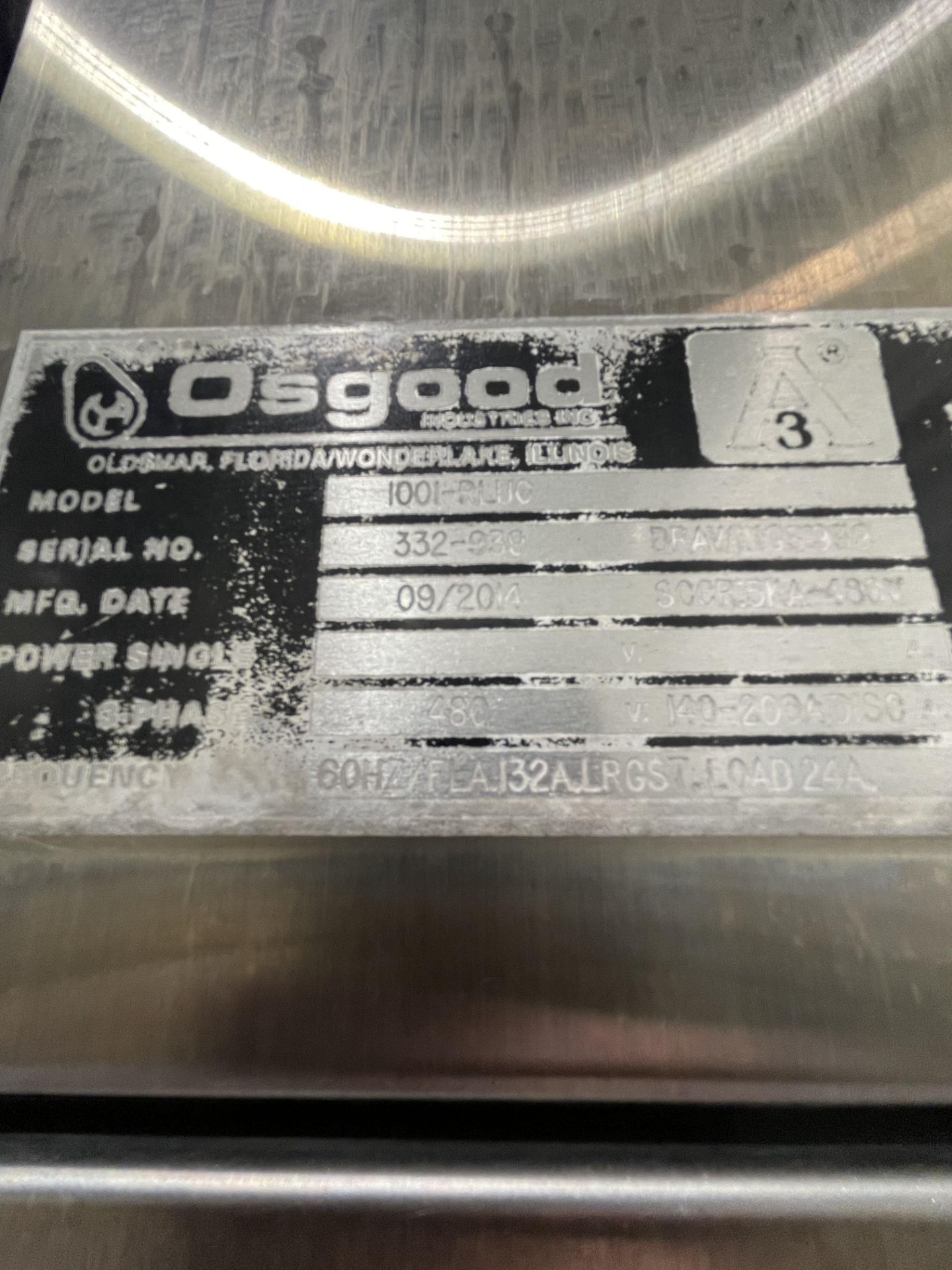 2014 OSGOOD ULTRA CLEAN ROTARY FILLER, MODEL 1001-R, S/N 332-9395 LB @ 30 CPM AND 10 LB @ 15 CPM, - Image 20 of 37