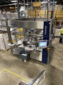 KRONES CONTIROLL ROLL-FED WRAP AROUND LABELER,S/N K745X66, 340 MM MAX LABEL LENGTH, 175 MIN LABEL