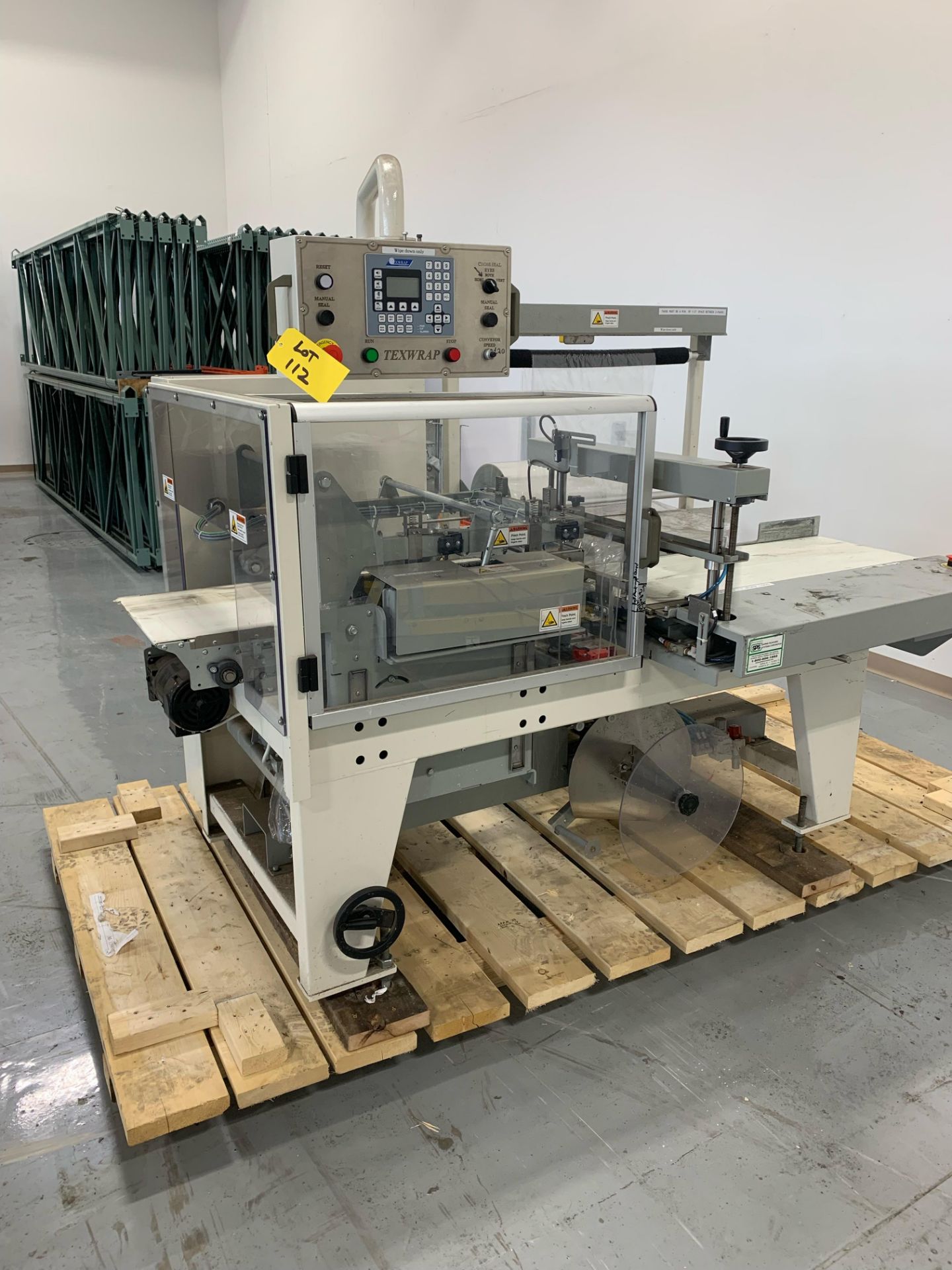 TEXWRAP PACKAGING SYSTEMS OVERWRAPPER SEALER,MODEL ST-2210R, S/N Q2413, 208/240/60/1 PHASE(INV#