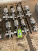 (8) S/S 3-Way Air Valves,Aprox. 2” Clamp Type (INV#82473)(Located @ the MDG Auction Showroom 2.0