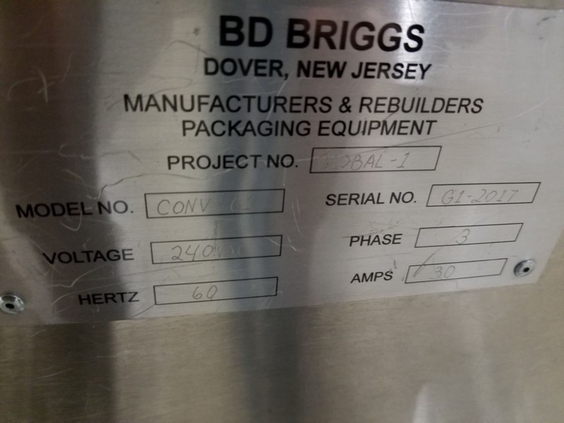 BD Briggs S/S Accumulation Table, Aprox. 58" W x 14' Long x 36' High (Loading Fee $250) (Located - Bild 6 aus 6