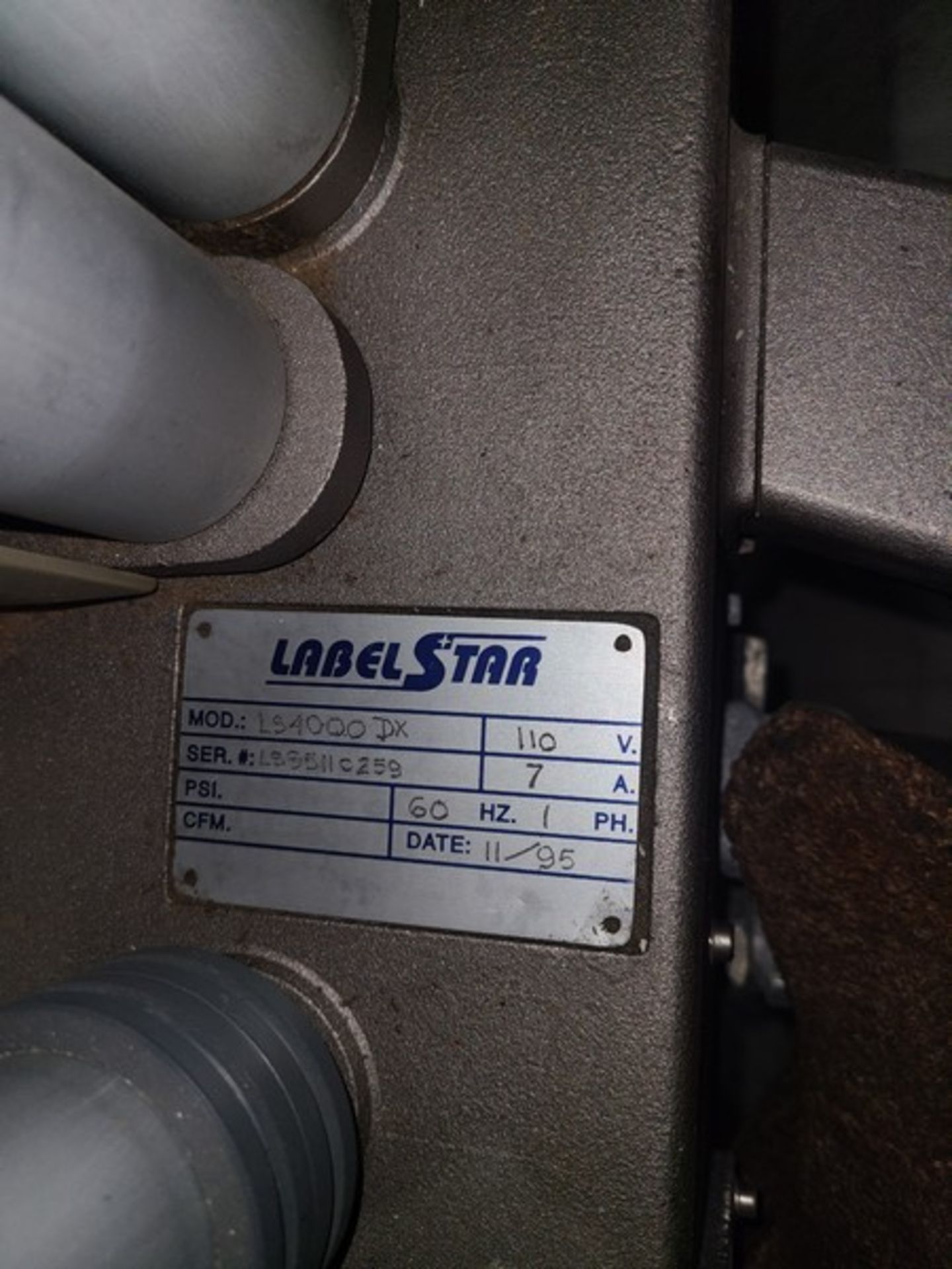 Kalish Labelstar Label Head, Model LS4000DX, S/N LS95110259, 110 V, 60 Hz, Single Phase - Image 7 of 7
