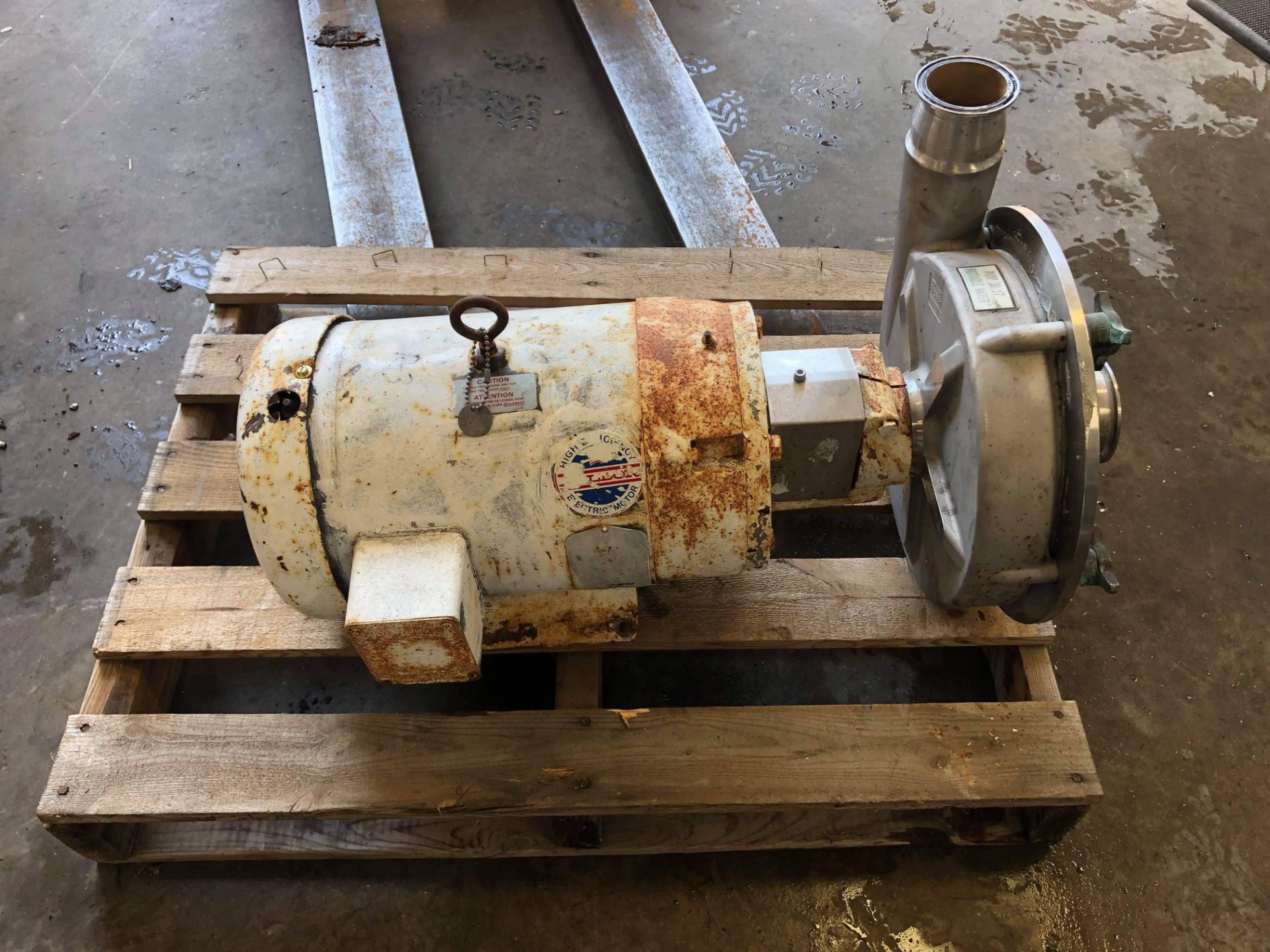 Aprox. 7.5 hp Pump with Baldor Motor, Model CM3710, S/N 37A02W452, Frame 213TC, Tri-Clamp 3" Inlet/ - Image 3 of 6