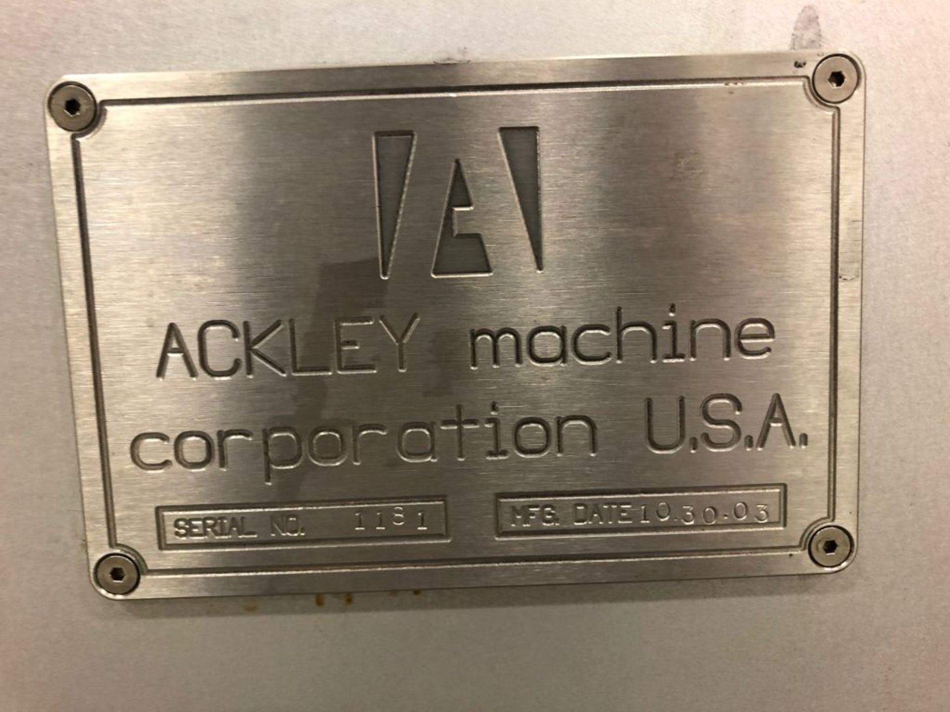 Ackley Tablet Printer with Feeder. Both units are on wheels, Printer Serial Number is: 1181. As - Image 4 of 7