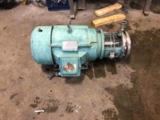 Tri-Clover 15 hp Centrifugal Pump, 355 GPM with Reliance Motor, 230/460 V, 3525 RPM, 3 Phase, 3"