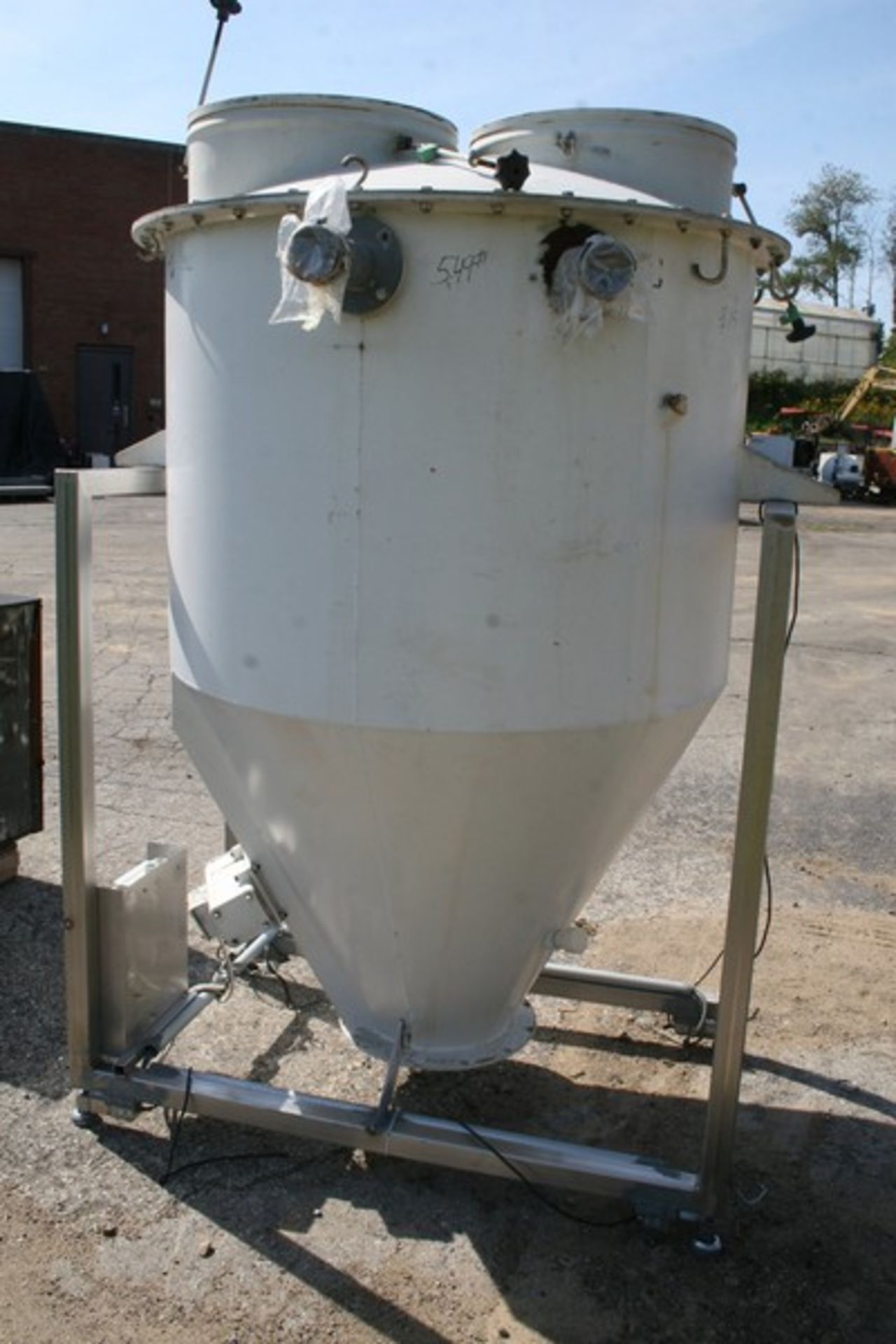 Lucky Country Aprox. 400 Gal. Bottom Powder Bin on S/S Frame, Aprox. 65" x 45" (Loading / Handlng - Image 5 of 11