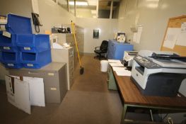 Contents of Office Common Area, Horizontal; Vertical Filing Cabinets, Office Cubbies, Table, and