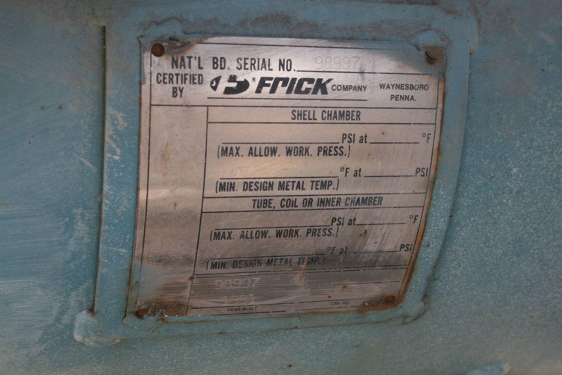 Frick 125 hp Screw Ammonia Air Compressor, Model RXB 50, S/N S0093KFMNLHAA2, RPM 3450, Volt 460, - Image 8 of 9