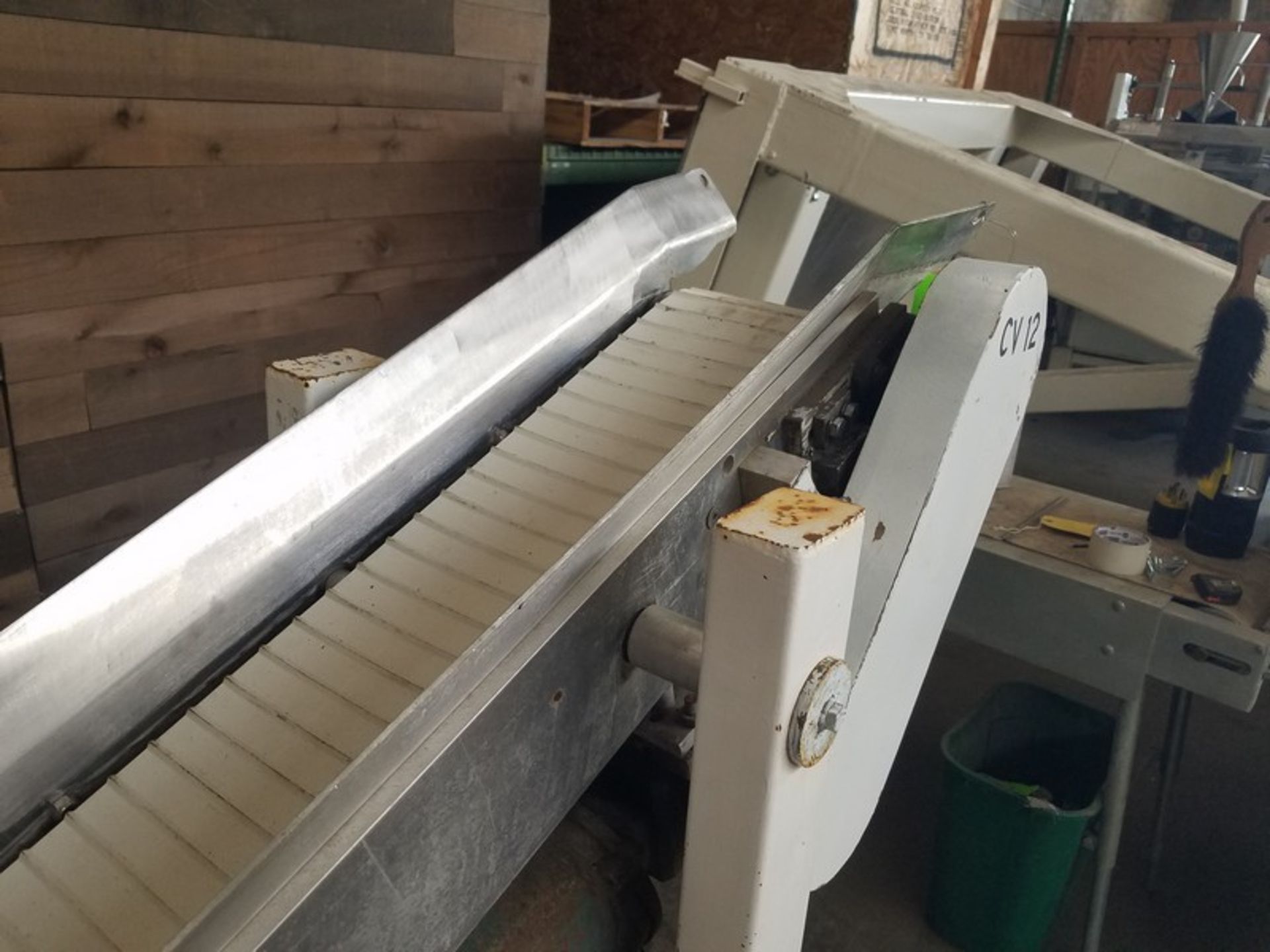 Incline Food Grade Belt Conveyor (NEW Belt) - Aprox. 5-1/4" W x 108" L x 8" Low and 50" High ( - Image 3 of 4