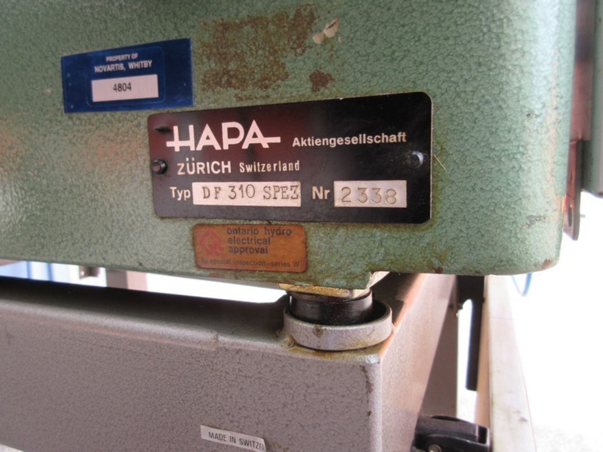 Hapa Insert Printer, Type DF310 SPEZ, S/N 2338 (Loading Fee $50) (Located Ontario, Canada K7R 4B3) - Image 4 of 4