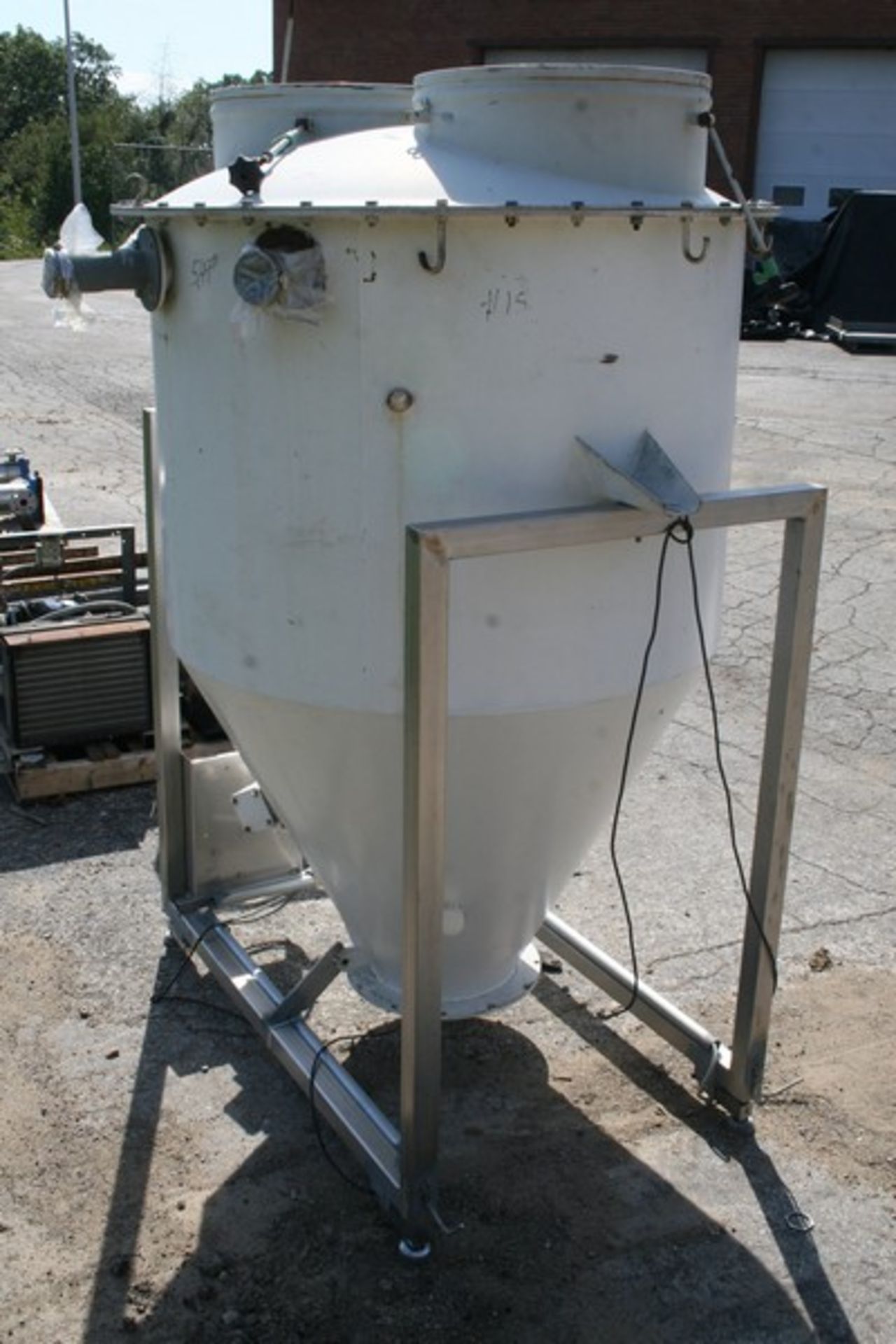 Lucky Country Aprox. 400 Gal. Bottom Powder Bin on S/S Frame, Aprox. 65" x 45" (Loading / Handlng - Image 4 of 11