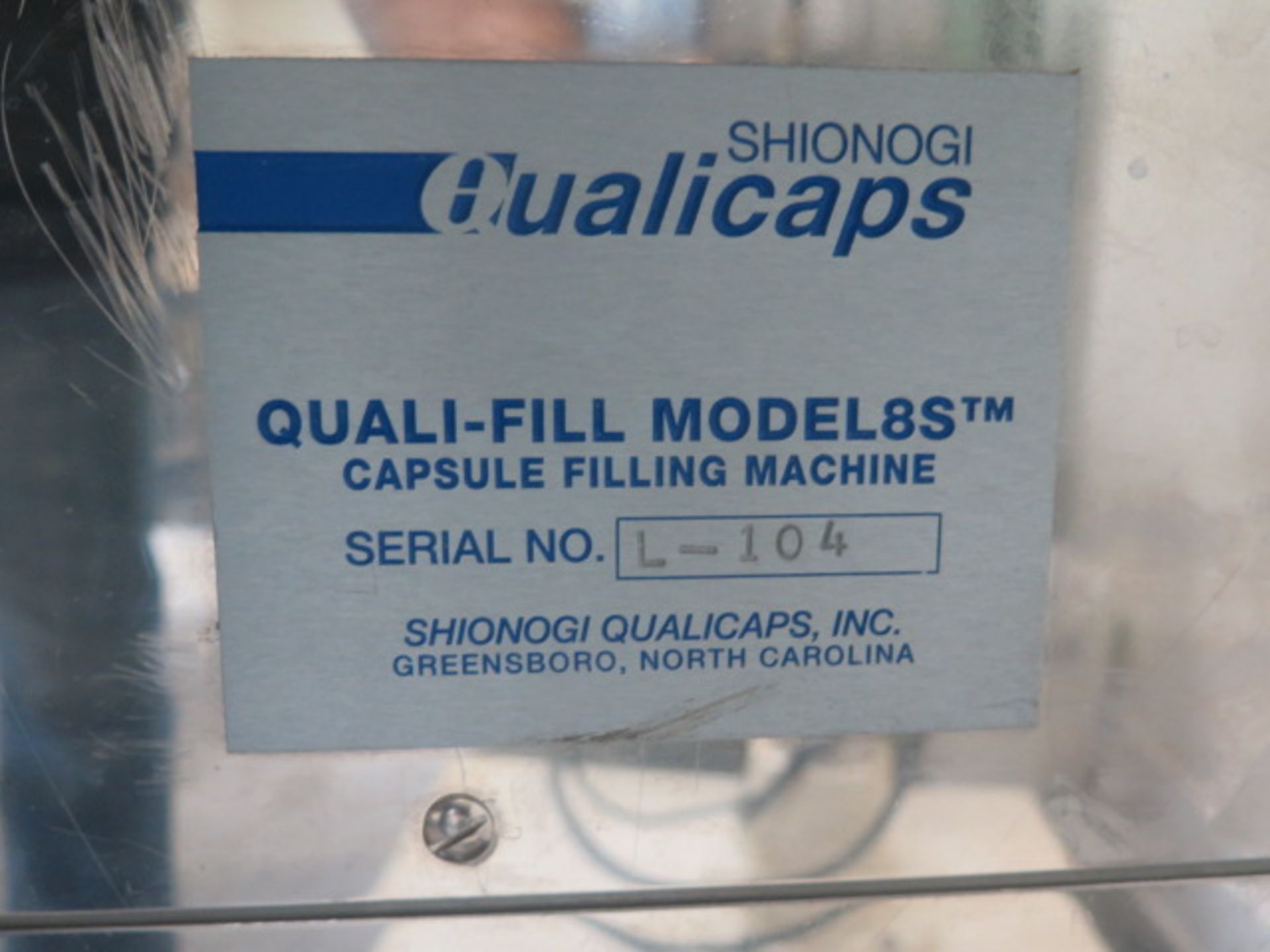 Shionogi Qualicaps Capsule Filler. Model: 8S, Serial: L-104, Semi-Automatic Capsule Filler. Comes - Bild 9 aus 9