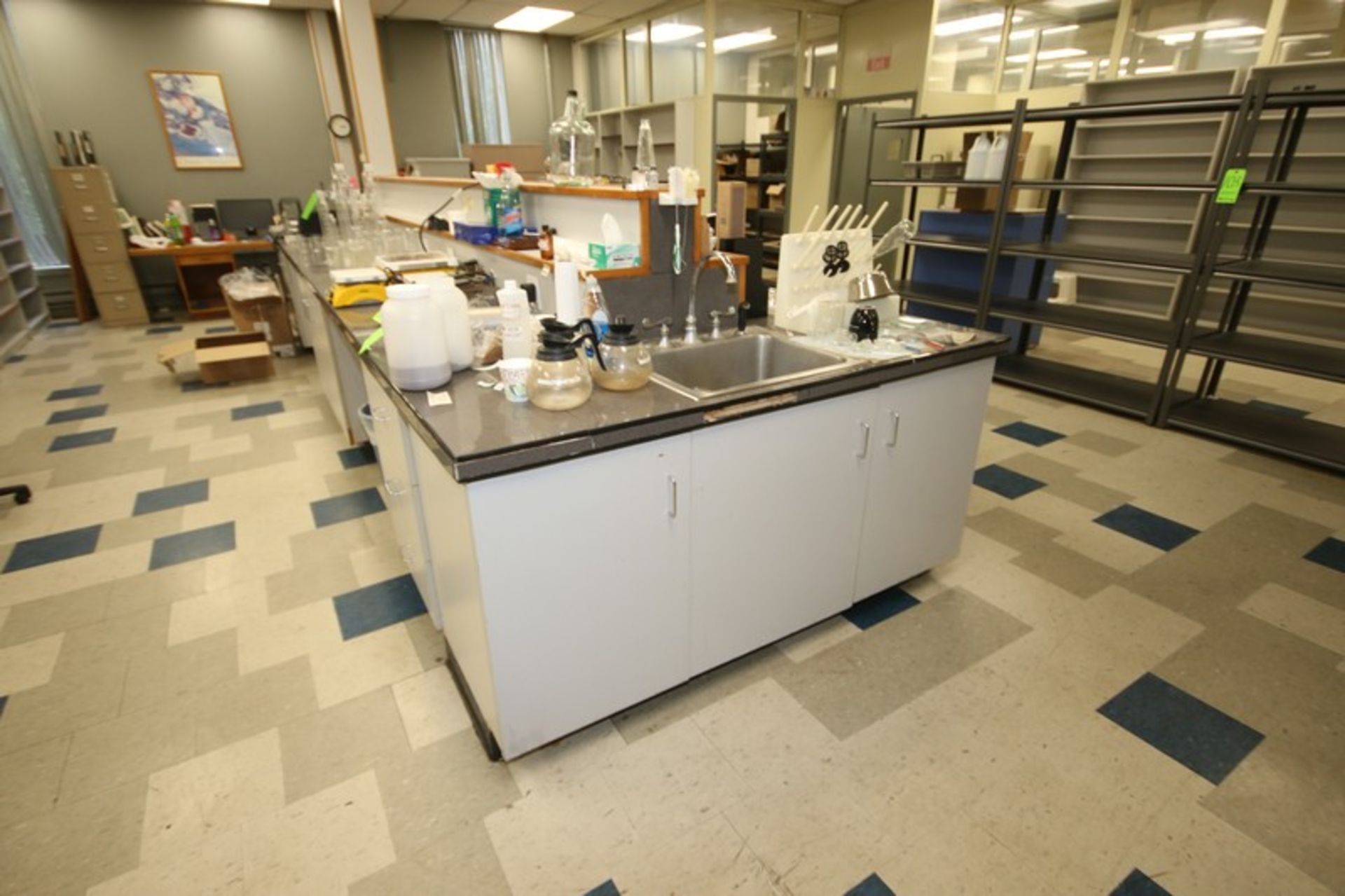 Lab Counter Island with Bottom Cabinets, with Built in S/S Sink, Overall Dims.: Aprox. 27' L x 6' - Image 3 of 3