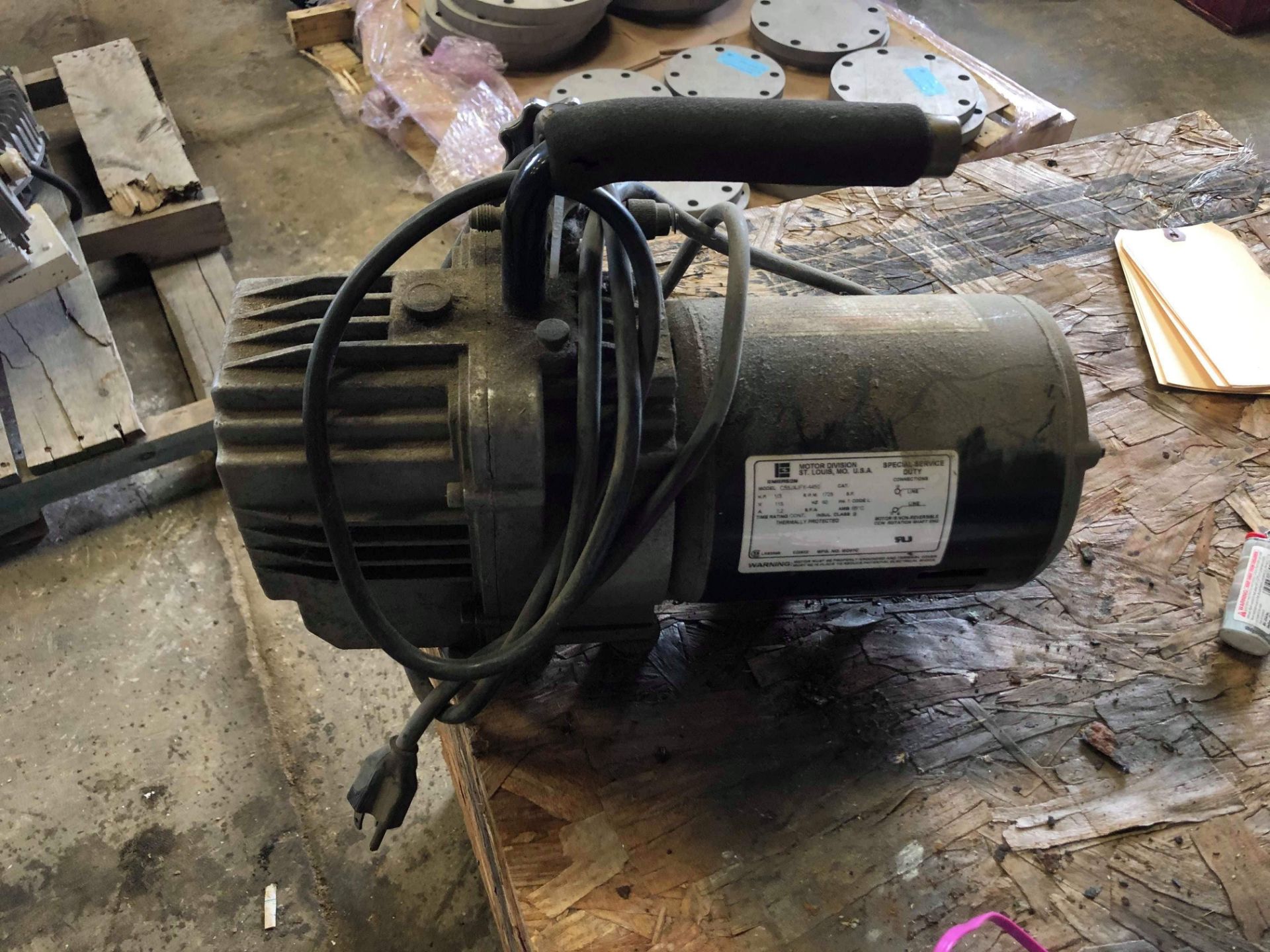 Emerson Motor Division 1/3 hp Motor, Model C55JXFY-4450, S/N 035537 with 115 Volt, 1725 RPM,