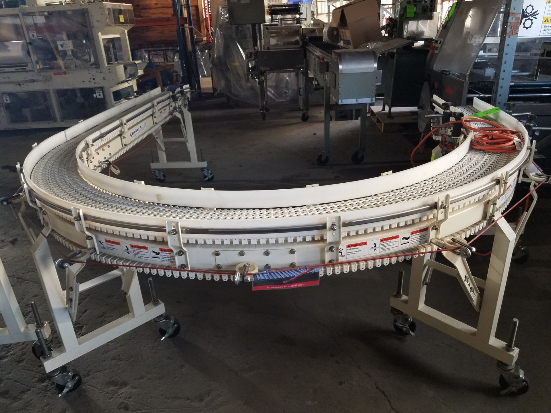Spantech 8" W x 18' Long Plastic Conveyor with Speed Controls, Casters, Side Rails, Volt 110 - Bild 2 aus 4