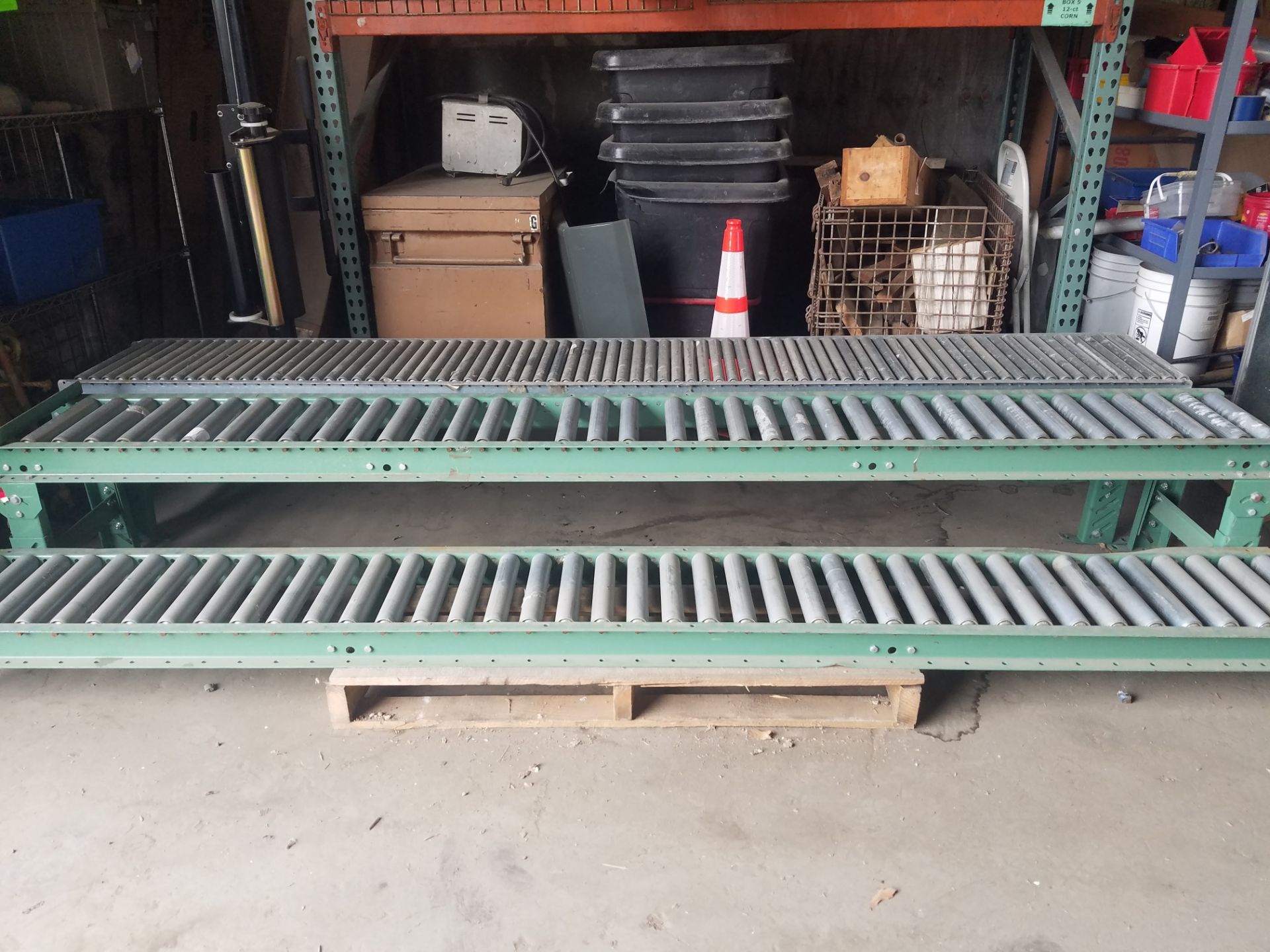 (2) Aprox. 12" W x 120" Long Gravity Conveyors and (1) 16" Wide x 120" Long Gravity Conveyor (