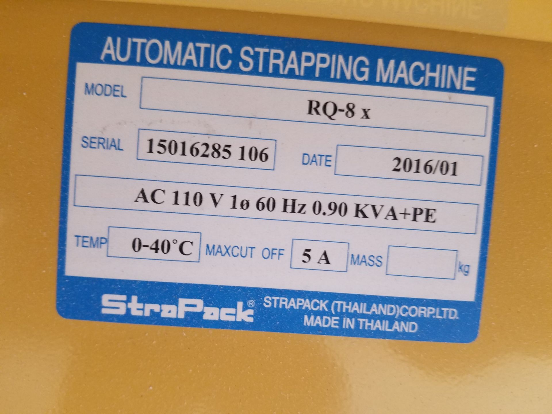 Star Pack RQ8X Automatic Strapping Machine, 32" x 24" Arch Bander, S/N 15016285 106, Volt 110, YR - Bild 4 aus 4