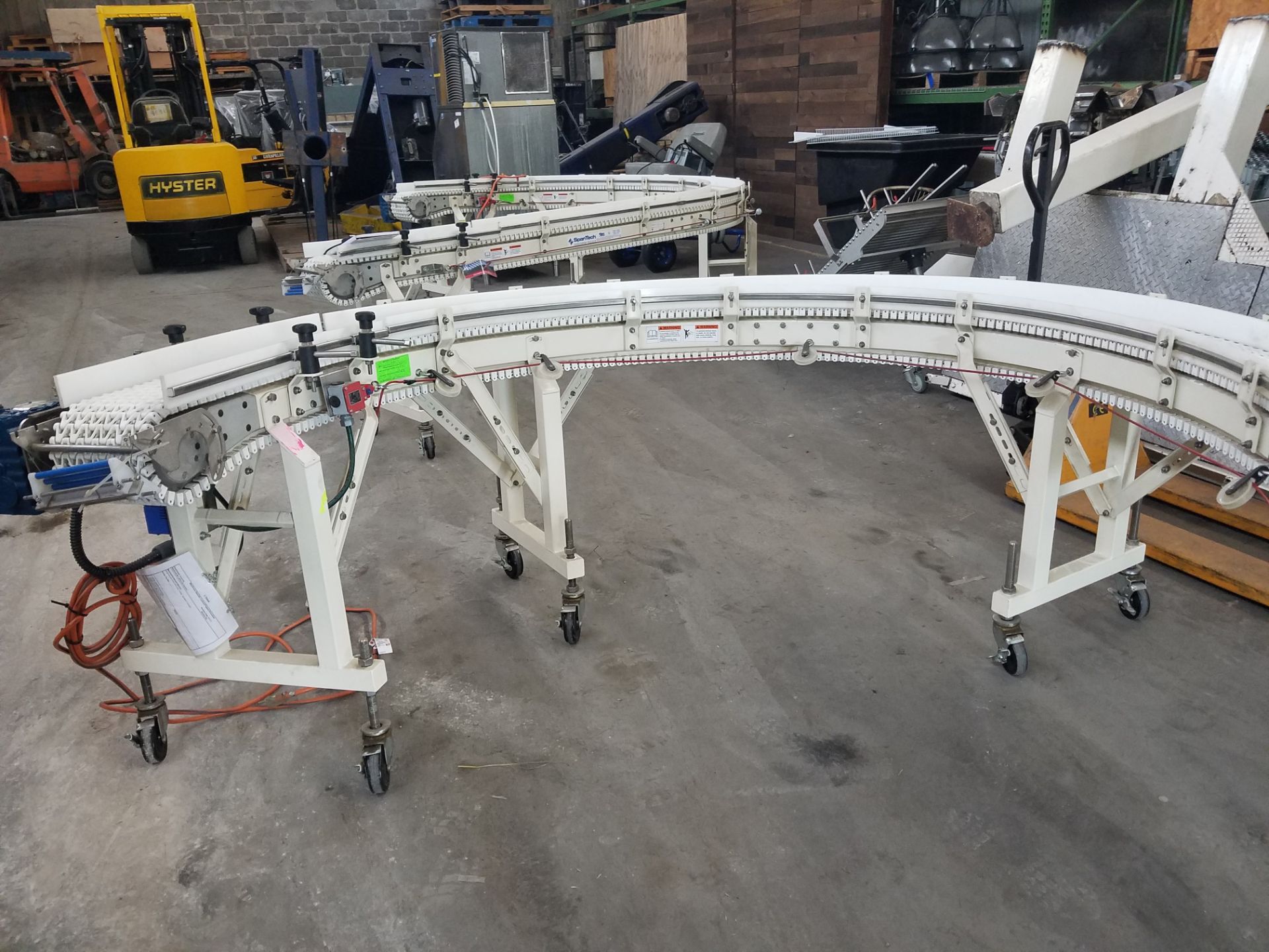 Spantech 8" W x 18' Long Conveyor with Speed Controls, Casters, Side Rails, Volt 110 - Image 4 of 5