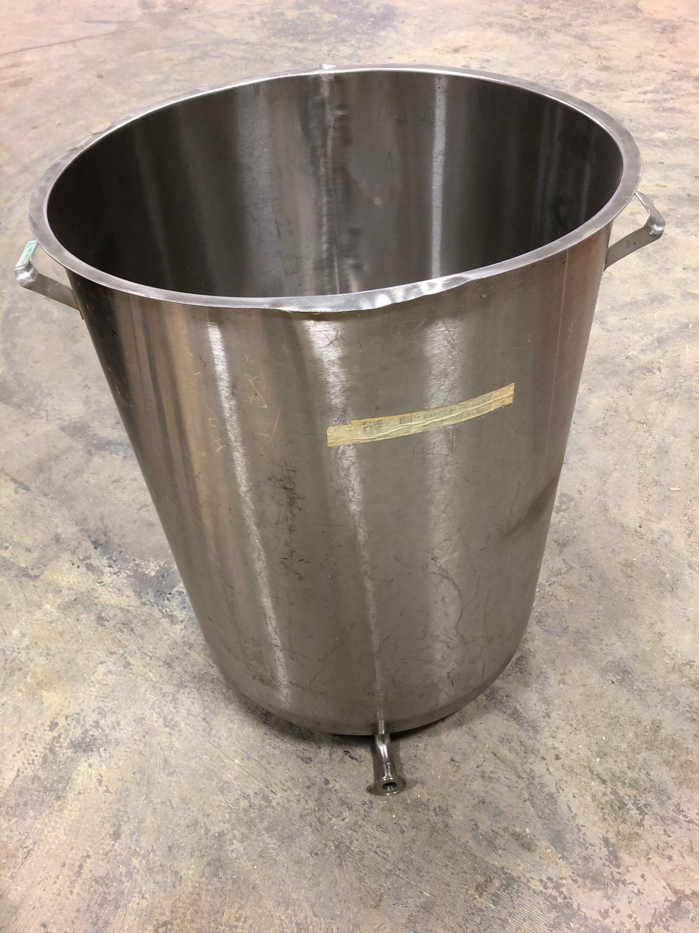 Qty 3 - Stainless Steel Pots. Includes the following: 1) - Stainless Steel Pots with outlet. 24 inch