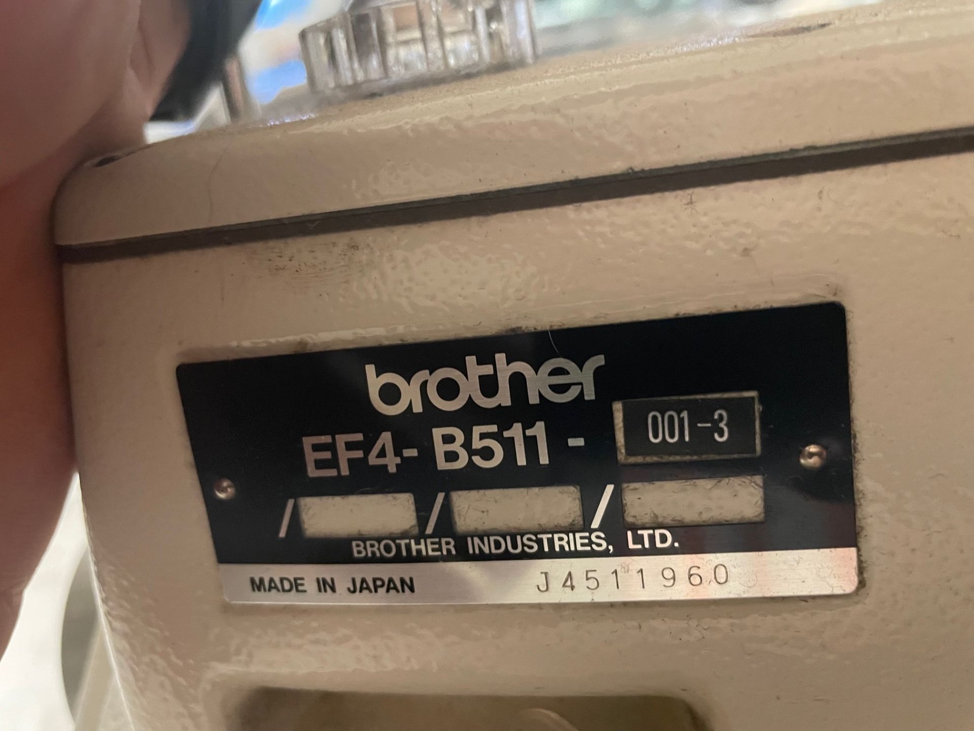 Brother Industrial Sewing Machine, Model EF4-B511 includes Table and Light (Loading Fee $125 USD) ( - Image 3 of 3