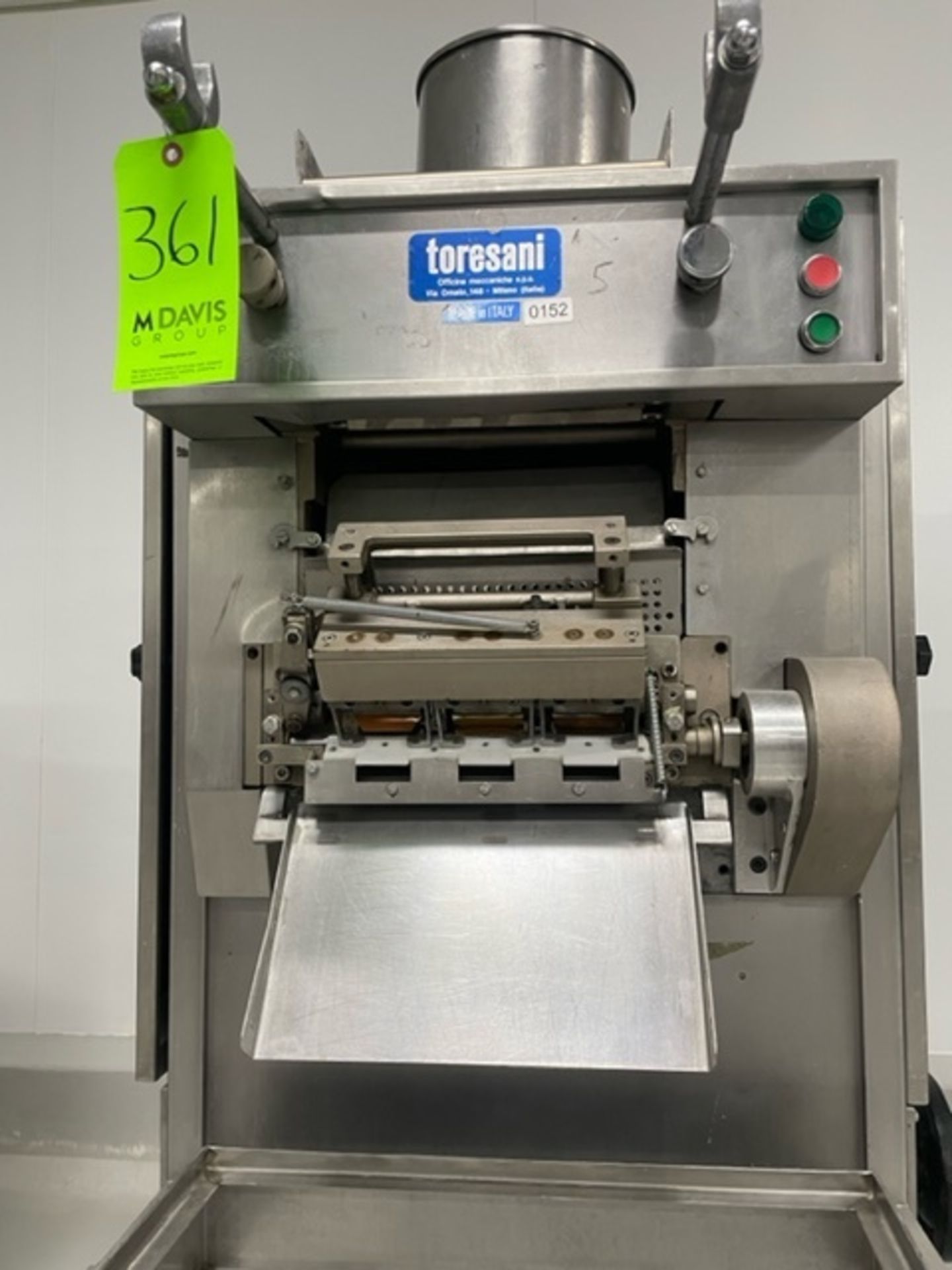 Toresani Tortellini Machine, M/N MR265A, Type 85451, 220 Volts, Mounted on Portable Frame (LOCATED I