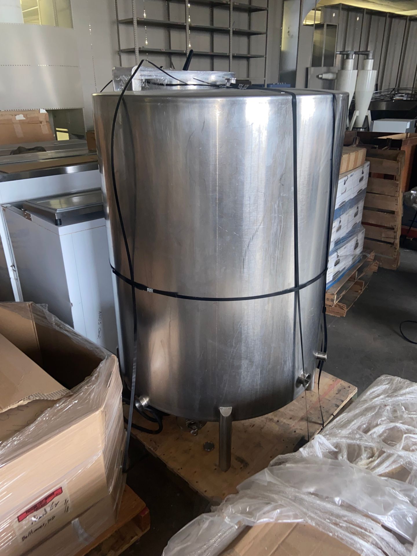 Aprox. 500 Gal. S/S Single Wall Balance Tank, Mounted on S/S Legs (LOCATED IN BALTIMORE, MD) ( - Image 2 of 5