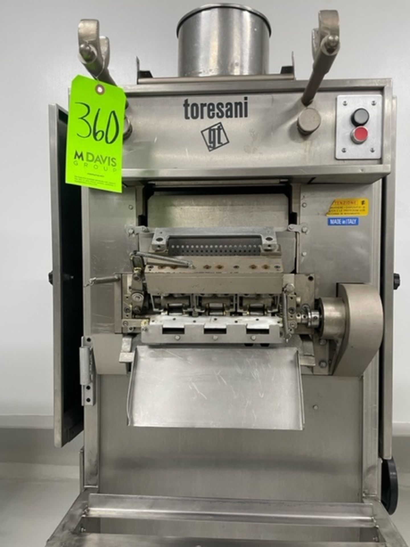 Toresani Tortellini Machine, M/N MR265A, Type 85451, 220 Volts, Mounted on Portable Frame (LOCATED I