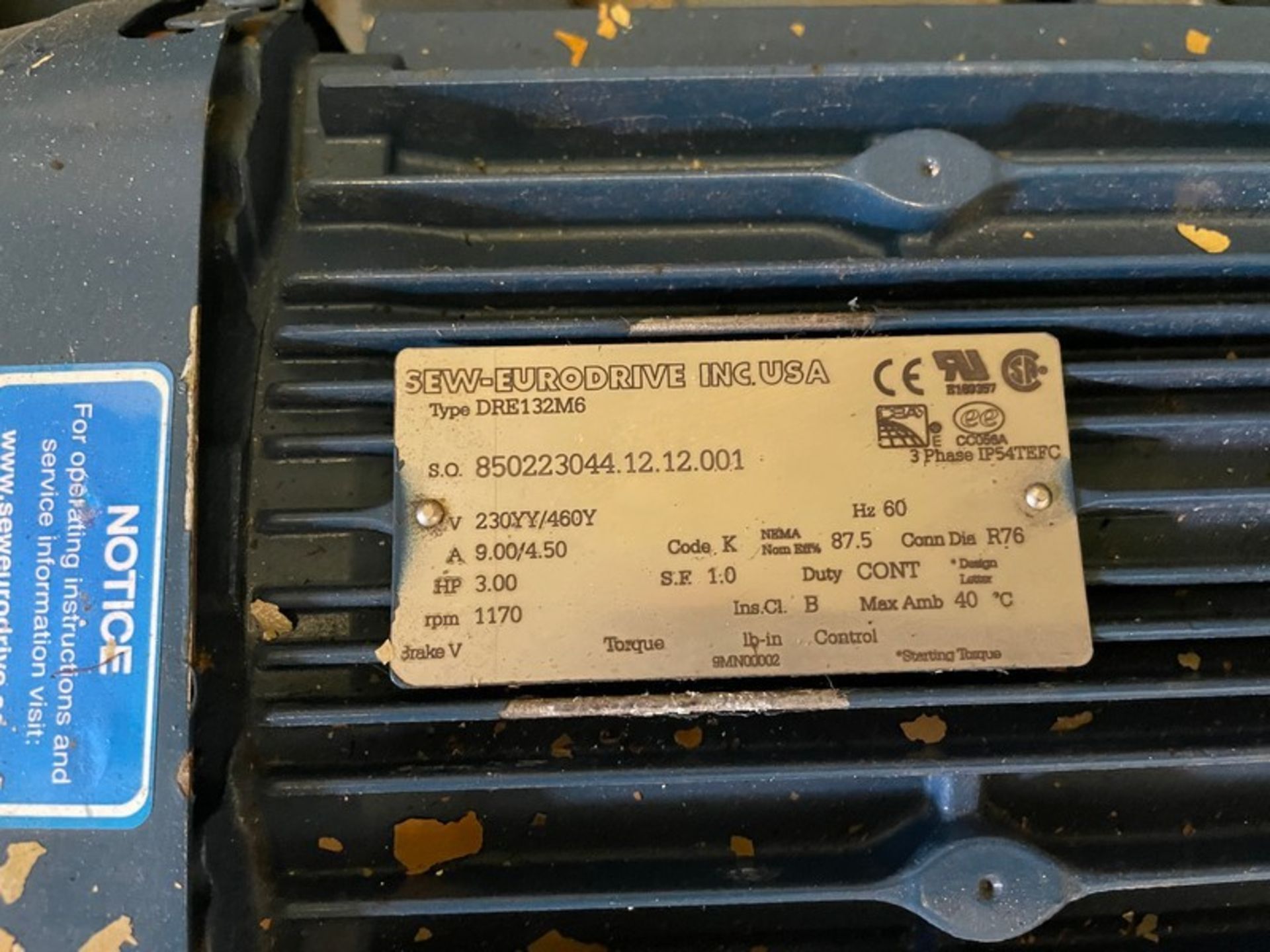New Gearbox 230/460 V; 3 HP (Loading Fee $50) (Located Dixon, IL) - Image 2 of 3