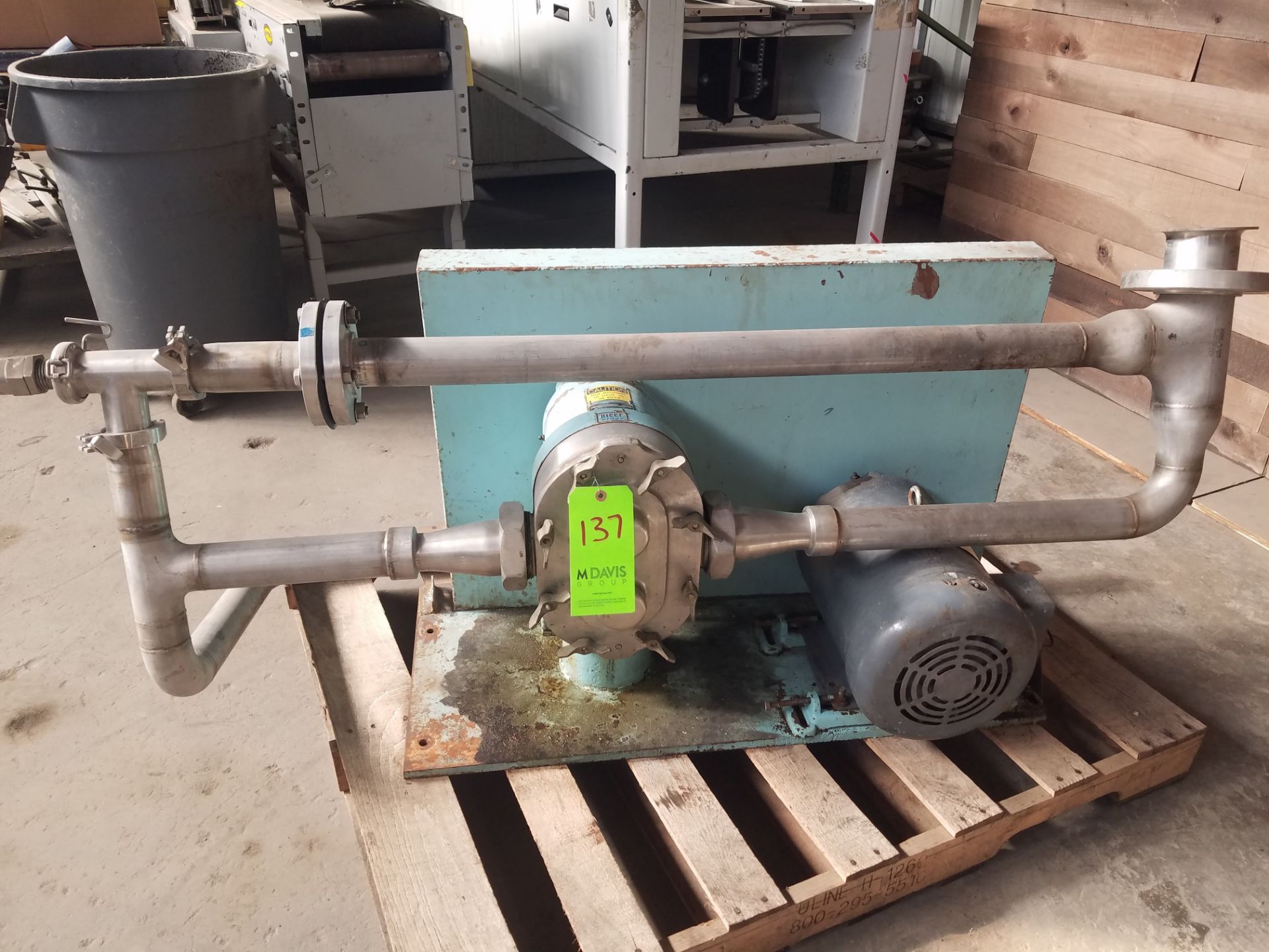 Waukesha 2 hp S/S Pump, Size 55, Volt 230, Single Phase (Rigging, Loading & Site Management Fee