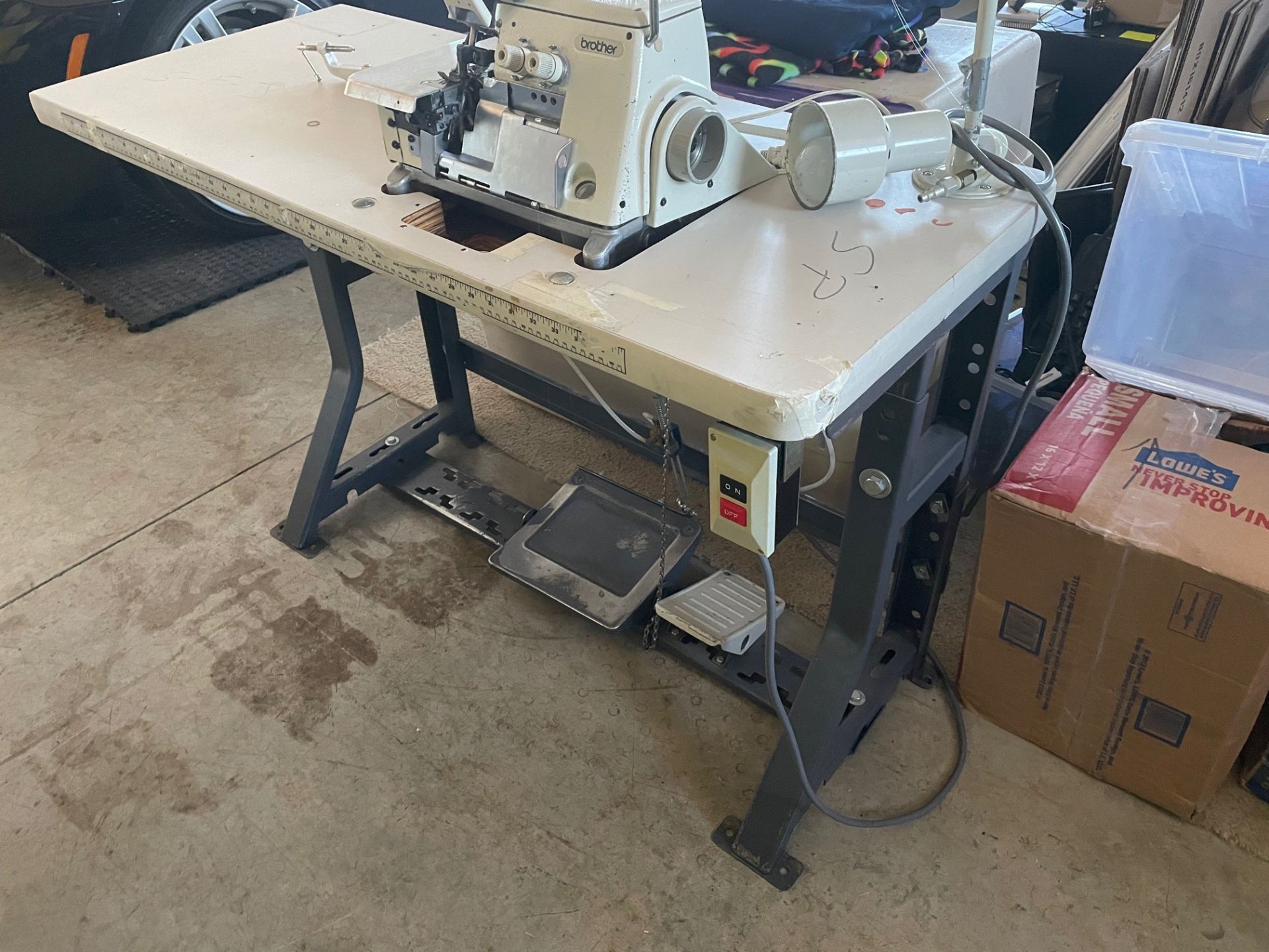 Brother Industrial Sewing Machine, Model EF4-B511 includes Table and Light (Loading Fee $125 USD) ( - Image 2 of 3